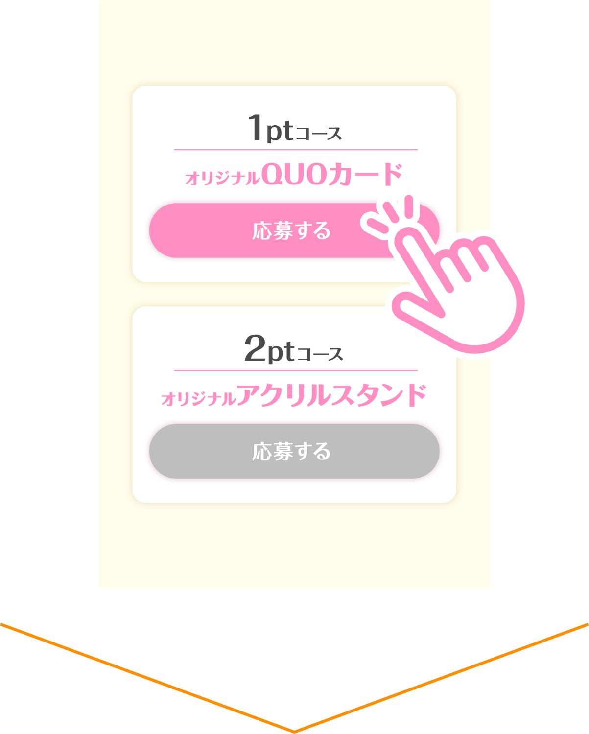 お好きなコースを1つ選択し、応募確認ページへ進みます。